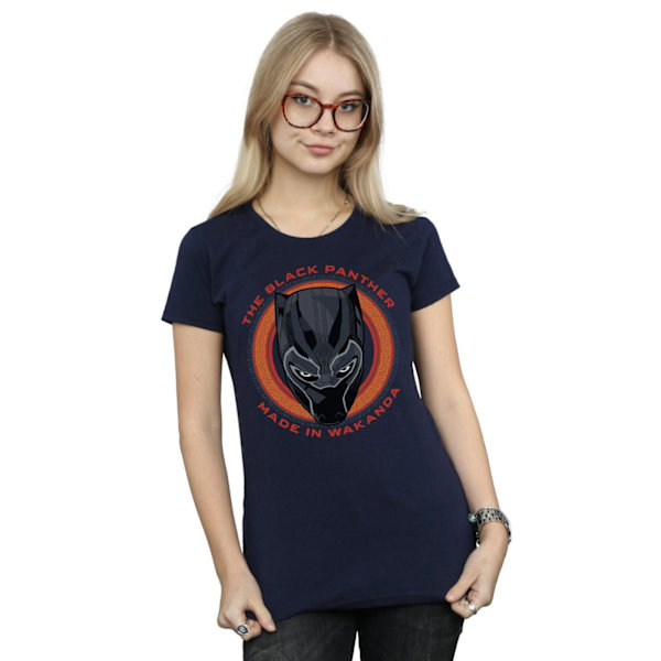 Marvel Dam/Kvinnor Black Panther Made in Wakanda Röd Bomull T-shirt Navy Blue XL