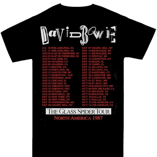 David Bowie Unisex Vuxen Glass Spider Tour Back Print T-Shirt S Black S