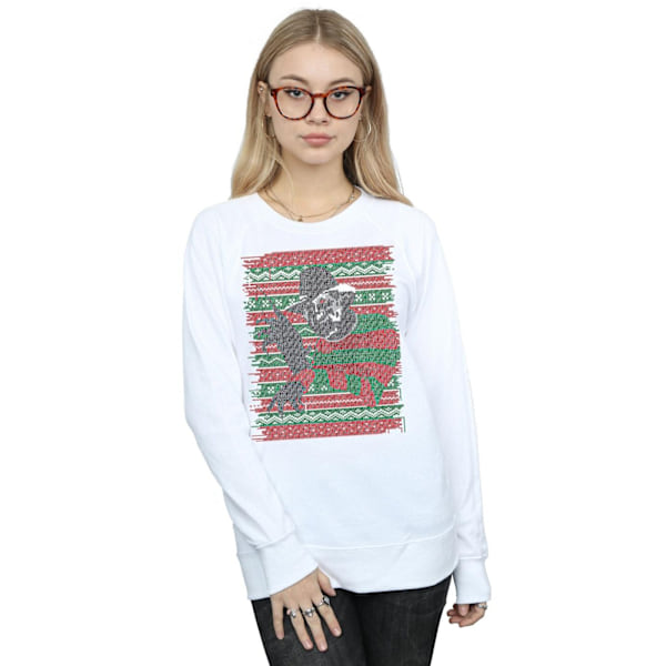 A Nightmare On Elm Street Dam/Damer Jul Fair Isle Sweatshirt White XXL