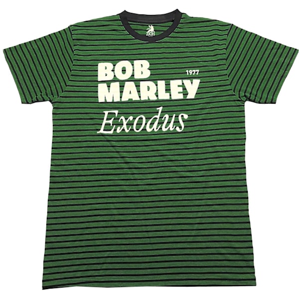 Bob Marley Unisex Adult Exodus Striped T-Shirt L Svart/Grön Black/Green L