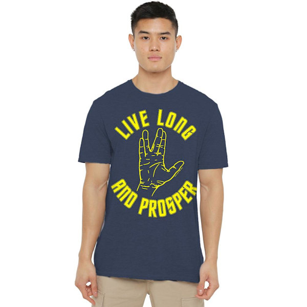 Star Trek Unisex Vuxen Live Long Hand T-Shirt 3XL Marinblå Navy 3XL