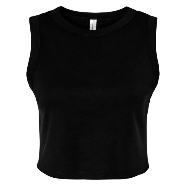 Bella + Canvas Dam/Dam Muscle Micro-Rib Cropped Vest Topp Solid Black M