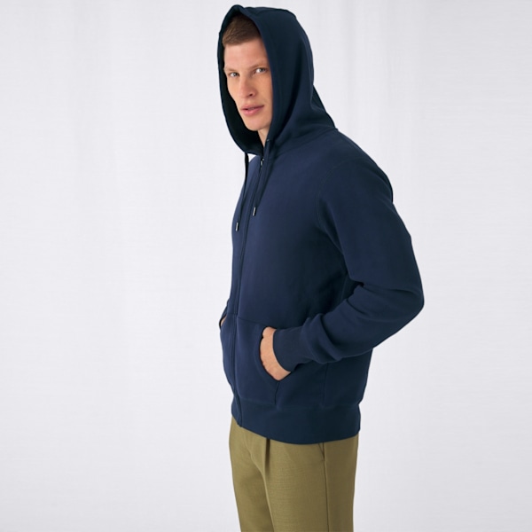 B&C Herr Full Zip Hoodie M Marinblå Navy M