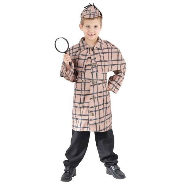 Bristol Novelty Sherlock Holmes kostym för barn/barn L Brun Brown L