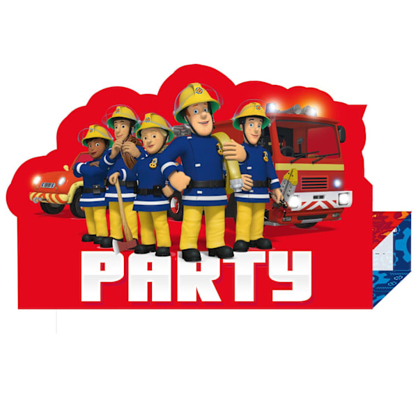 Brandman Sam Bröllopsinbjudan (8-pack) One Size Röd/Blå/Vit Red/Blue/White One Size