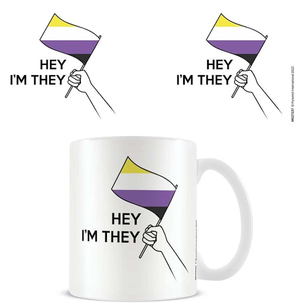 Pyramid International Non Binary Mug En Storlek Vit/Svart/Lila White/Black/Purple One Size