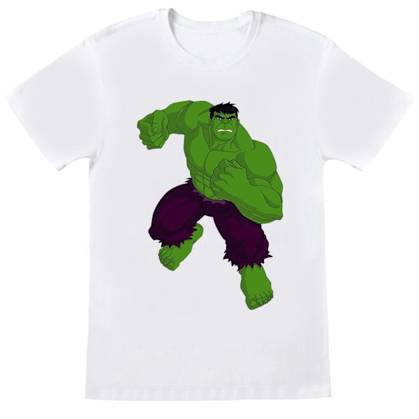 Marvel Boys Hulk Pose T-Shirt 7-8 år Vit White 7-8 Years