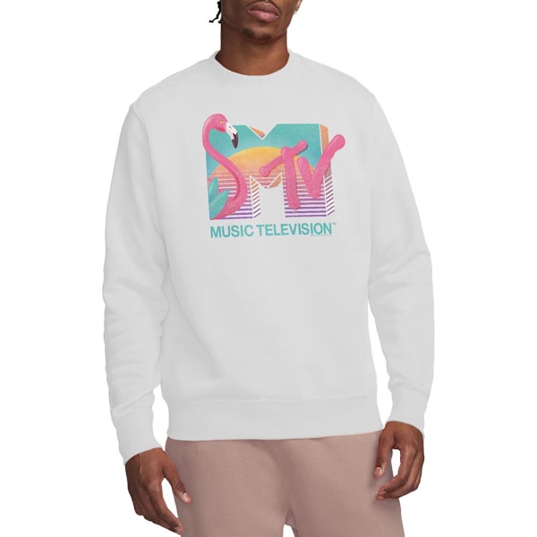 MTV Unisex Vuxen Flamingo Logotyp Sweatshirt XL Vit White XL