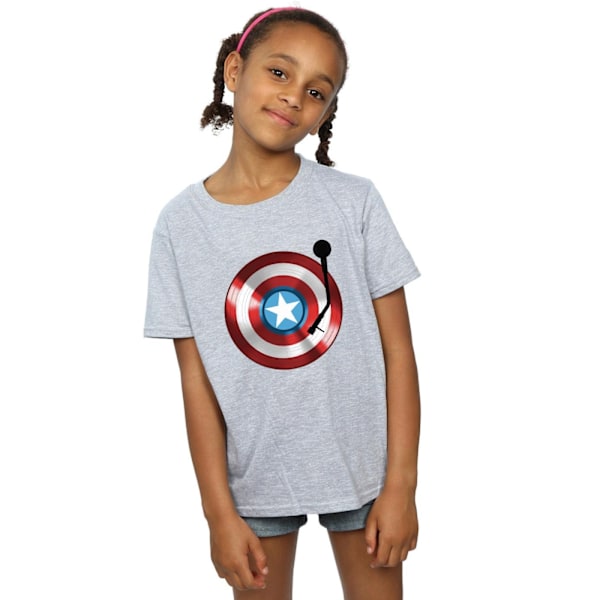 Marvel Girls Captain America Turntable Bomull T-shirt 5-6 år Sports Grey 5-6 Years