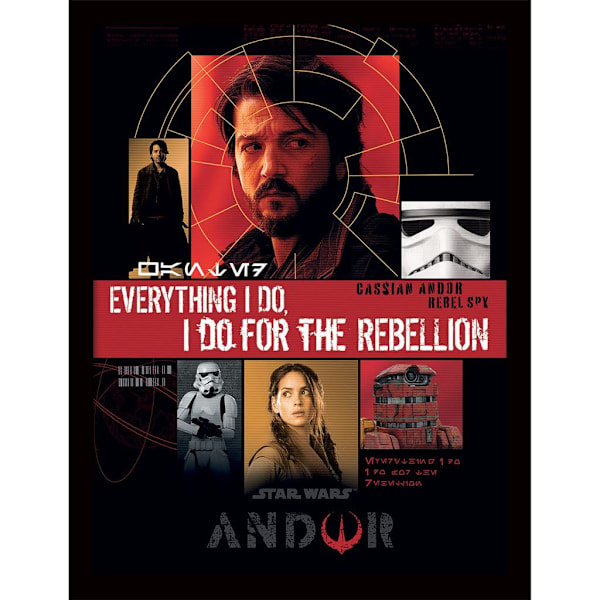 Star Wars: Andor For The Rebellion Inramad Affisch 40cm x 30cm Svart Black/Red 40cm x 30cm