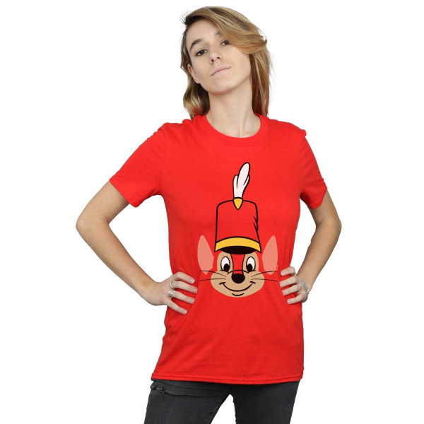 Disney Dam/Damer Dumbo Timothy Q Mus Bomull Boyfriend T-Shirt 4XL Röd Red 4XL