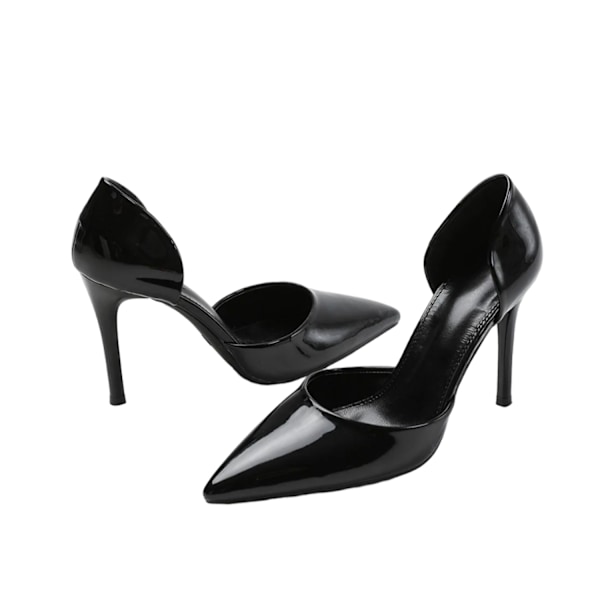 Where's That From Dam/Damer Athens Patent Faux Läder Poin Black 4 UK