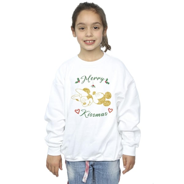 Disney Girls Mickey Mouse Merry Kissmas Sweatshirt 12-13 år White 12-13 Years