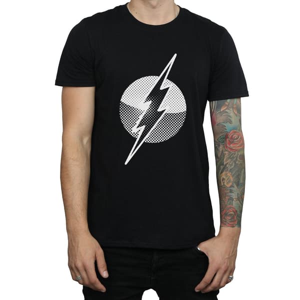 DC Comics Herr Flash Spot Logotyp T-Shirt M Svart Black M