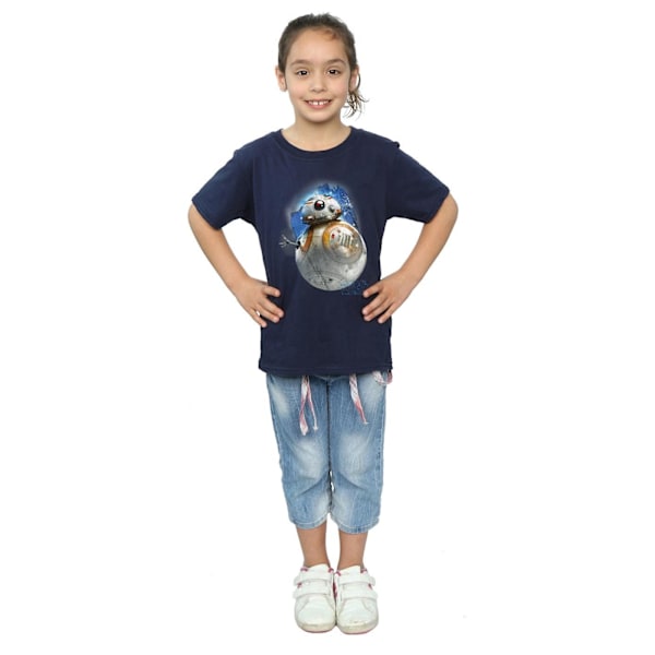 Star Wars: The Last Jedi T-shirt för flickor med BB-8, borstad, 12-13 år Navy Blue 12-13 Years