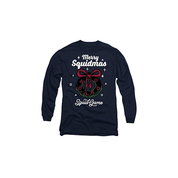 Squid Game Unisex Vuxen Merry Squidmas Krans T-Shirt XXL Marinblå Navy XXL