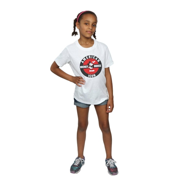 Disney Girls Mickey Mouse American Icon Bomull T-shirt 9-11 År White 9-11 Years