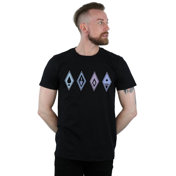 Disney Frozen 2 Elements Symbols T-shirt för män, 4XL, svart Black 4XL