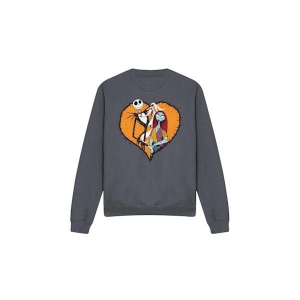 The Nightmare Before Christmas Unisex Vuxen Jack Sally Hjärta Tröja Charcoal M