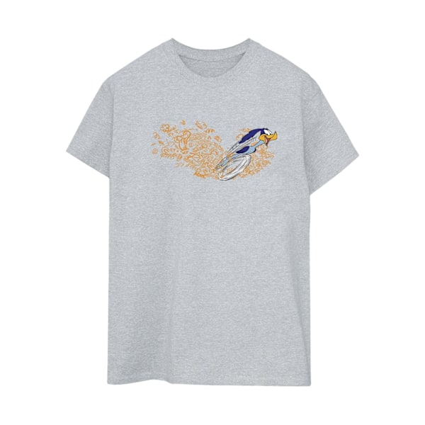 Looney Tunes Dam/Damer ACME Doodles Road Runner Bomull Boyfriend T-Shirt Sports Grey M