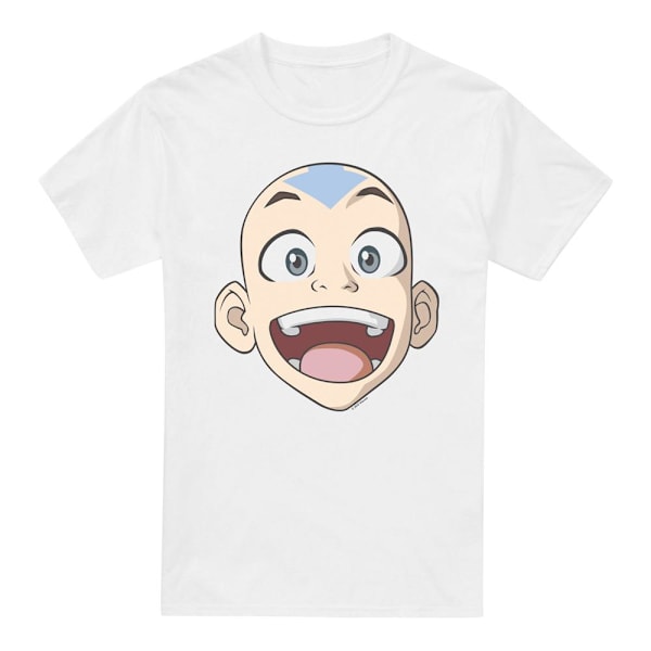 Avatar: The Last Airbender Herr Aang Stort Ansikte T-Shirt 4XL Vit White 4XL