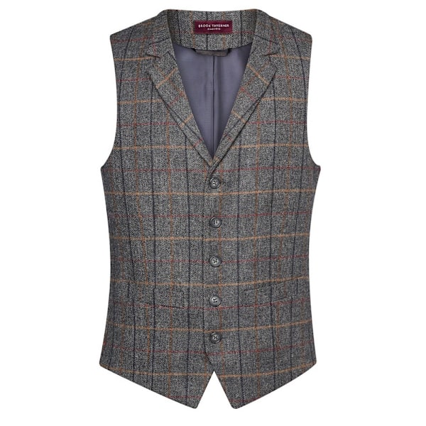Brook Taverner Herr Memphis Väst M Grå Brun Check Grey Brown Check M