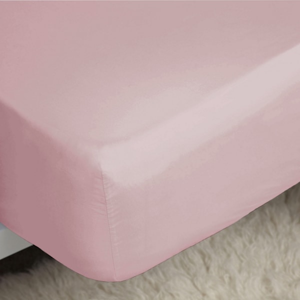 Belledorm Easycare Percale Lakan med resår, smal dubbel, blush Blush Narrow Double