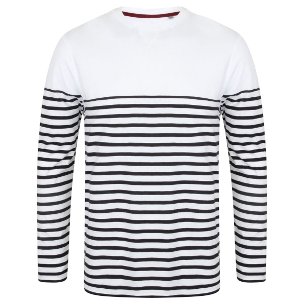 Front Row Herr långärmad Breton Stripe T-shirt M Vit/Navy White/Navy M