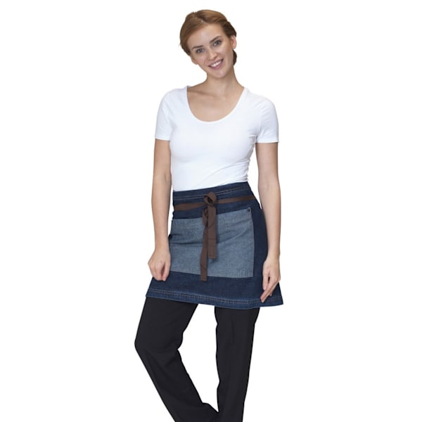 Dennys tvättad denim kontrast midja förkläde (2-pack) One Size R Raw Blue Denim One Size