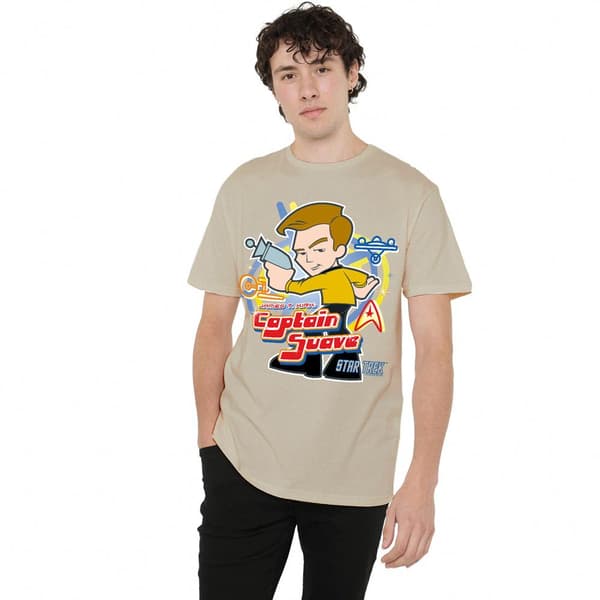 Star Trek Quogs Herr Captain Suave T-shirt M Sand Sand M