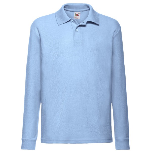 Fruit Of The Loom Barn Langärmad 65/35 Pique Polo / Barn Polotröjor 5-6 Sky Blue Sky Blue 5-6