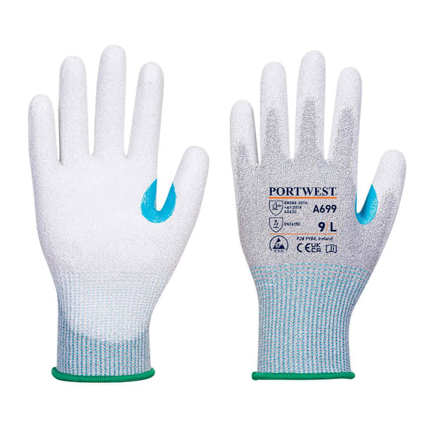Portwest Unisex Vuxen A699 Skärskyddade Handskar (12-pack) XS Grey/White XS