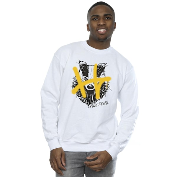 Harry Potter Herr Hufflepuff Pop Spray Sweatshirt M Vit White M