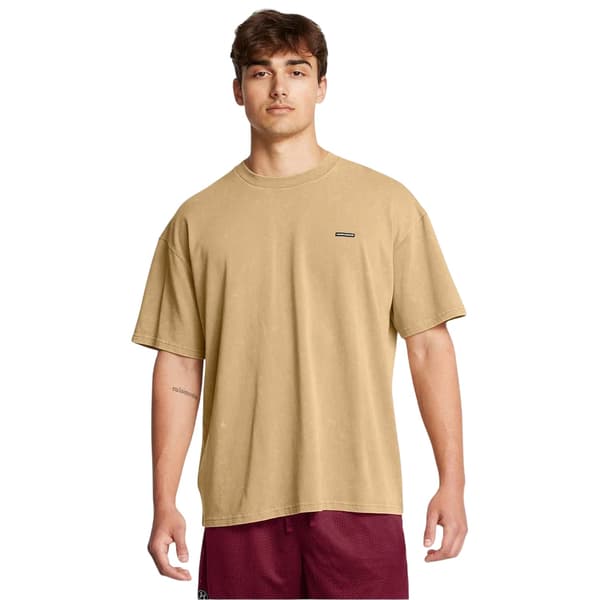 Under Armour Herr Washed Logo Oversized T-shirt S Brun Brown S