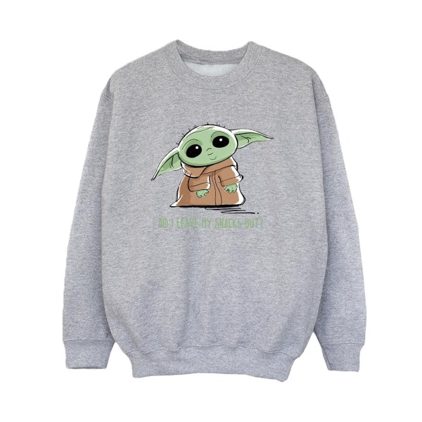Star Wars Boys The Mandalorian Grogu Snacks Meme Sweatshirt 3-4 Sports Grey 3-4 Years