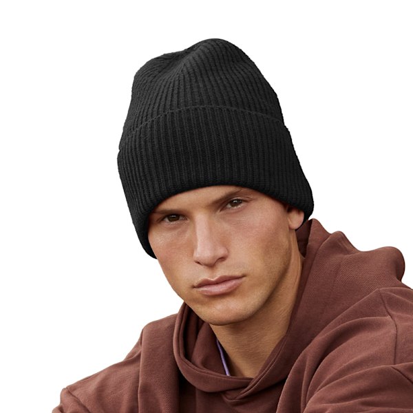 Beechfield Unisex Vuxen Cuffed Oversized Beanie One Size Svart Black One Size