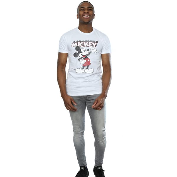 Disney Herr Mickey Mouse Presents T-Shirt S Vit White S