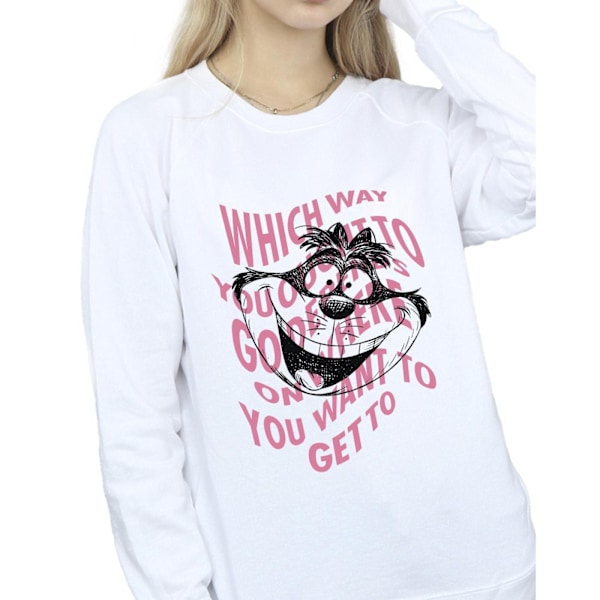 Disney Dam/Kvinnor Alice I Spegellandet Cheshire Cat Sweatshirt White XL