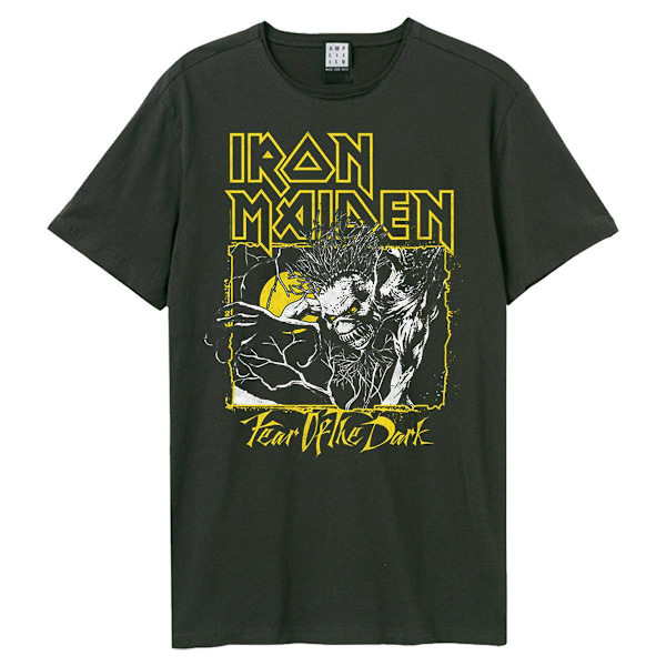 Amplified Unisex Adult Fear Of The Dark Iron Maiden T-Shirt XS Charcoal/Yellow XS