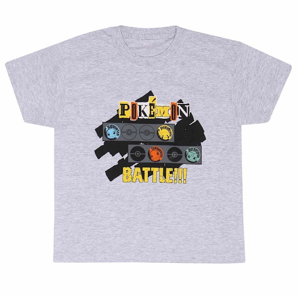 Pokemon Barn/Barn Pokemon Battle T-shirt 12-13 år Heather Heather Grey 12-13 Years