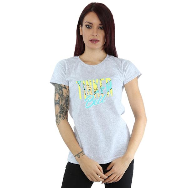 Disney Dam/Kvinnor Tinker Bell Wording Infill Bomull T-shirt Sports Grey M