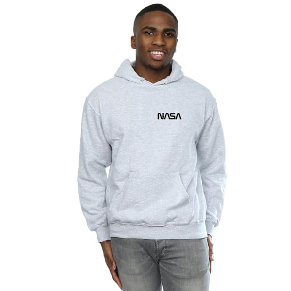 NASA Herr Modern Logo Bröst Hoodie XXL Sports Grey Sports Grey XXL