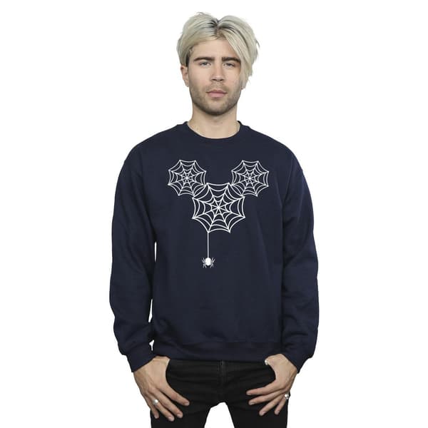 Disney Herr Mickey Mouse Spindelväv Huvud Sweatshirt M Marinblå Navy Blue M
