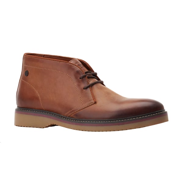 Base London Brody Läder Pull Up Chukka Boots 8 UK Burnt Burnt Tan 8 UK