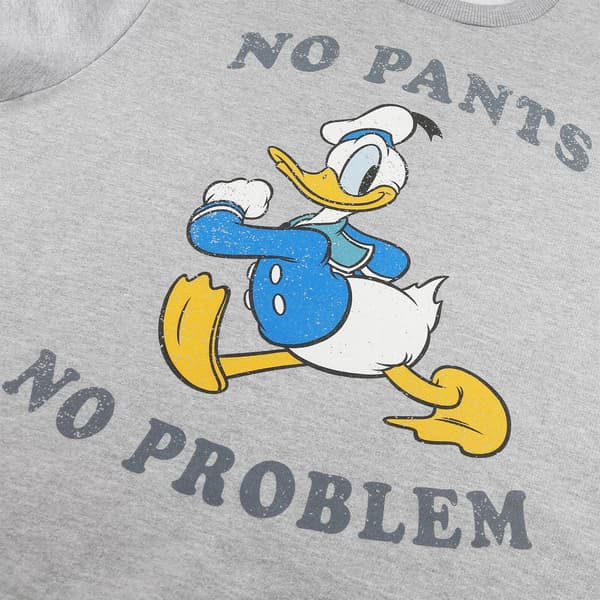Disney Dam/Kvinnor Inga Byxor Inga Problem Donald Duck Heather Sw Grey S