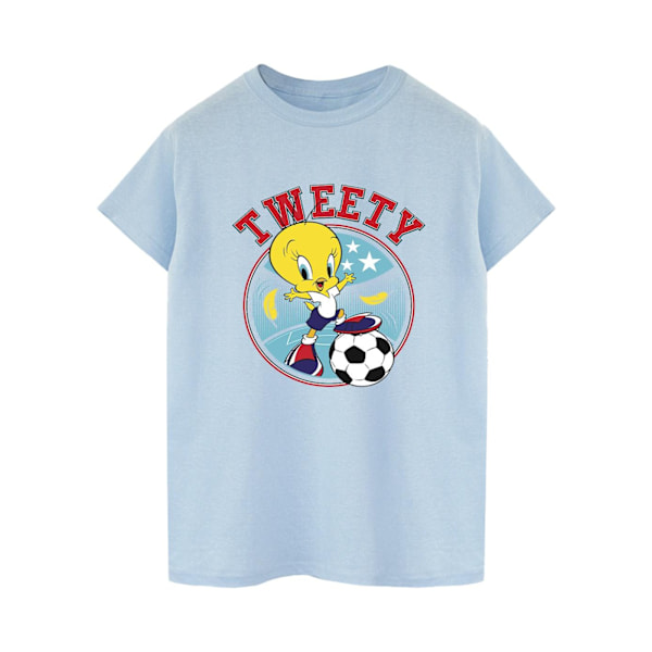 Looney Tunes Dam/Damer Tweety Fotboll Cirkel Bomull Pojkvän Baby Blue XXL