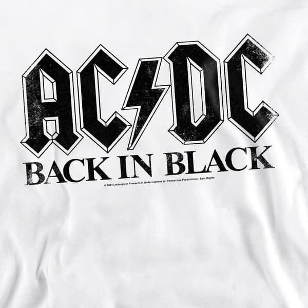 AC/DC Unisex Vuxen Back In Black Sweatshirt S Vit White S