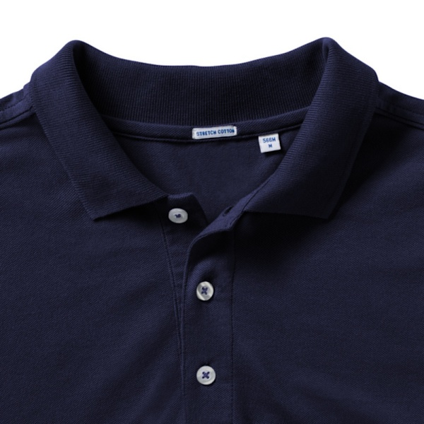 Russell Herr Stretch Kortärmad Poloskjorta L French Navy French Navy L