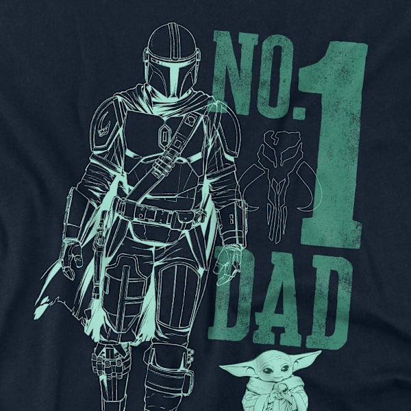 Star Wars: The Mandalorian Unisex Vuxen No. 1 Dad Mando T-Shirt Navy S