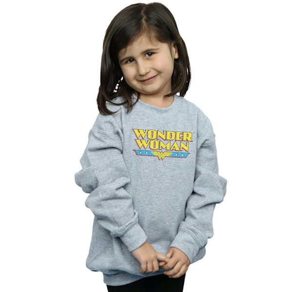 DC Comics Girls Wonder Woman Crackle Logo Sweatshirt 5-6 år Sports Grey 5-6 Years